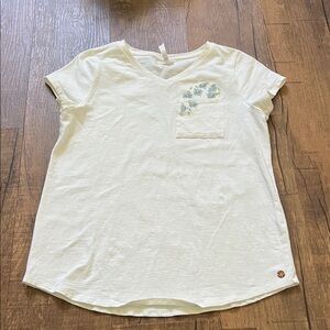Matilda Jane White Short Sleeve Tee with Floral Embroidery